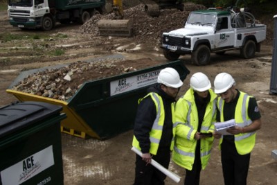 Men on work site.